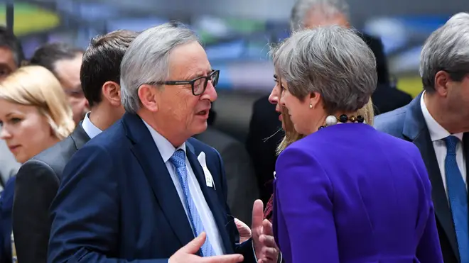 Theresa May with Jean-Claude Juncker