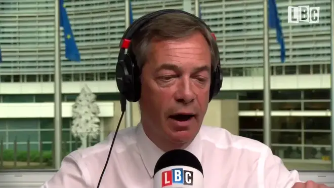 Nigel Farage was answering listeners questions from the EU Parliament in Brussels.