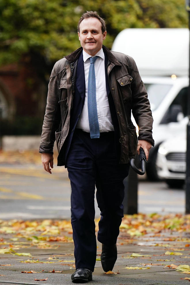 Tom Tugendhat leaving Westminster magistrates court after receiving a driving ban