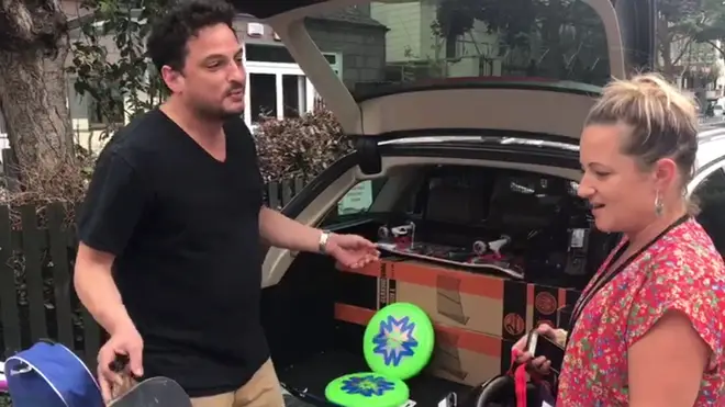 One generous LBC listener loaded his car boot with brand new equipment for children