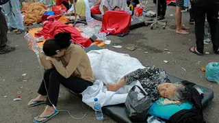 Indonesia earthquake survivors