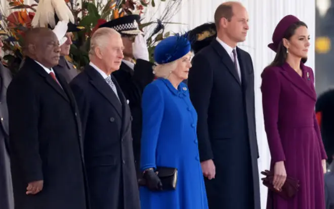 President Ramaphosa stands alongside King Charles, the Queen Consort and the Prince and Princess of Wales.