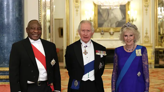 Charles and Camilla with South Africa's President Cyril Ramaphosa