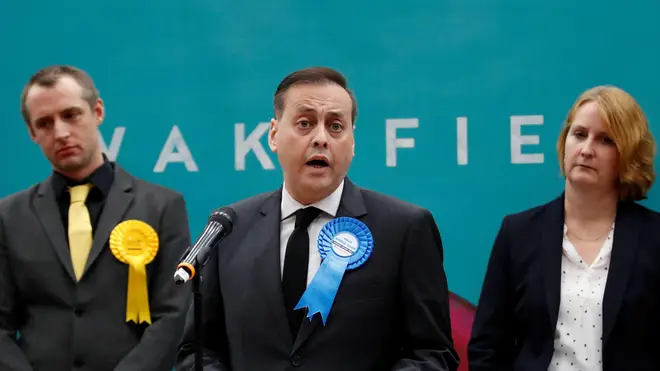 Imran Ahmad-Khan speaking after he was announced as the winner for the constituency of Wakefield