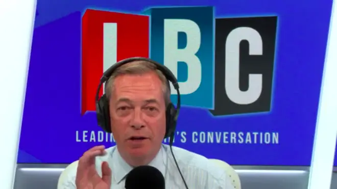 The Brexit Party leader was taking listeners calls on LBC.