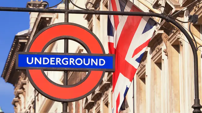 London Underground symbol and Union Jack flag