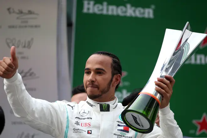 Lewis Hamilton winning the Chinese Grand Prix in 2019