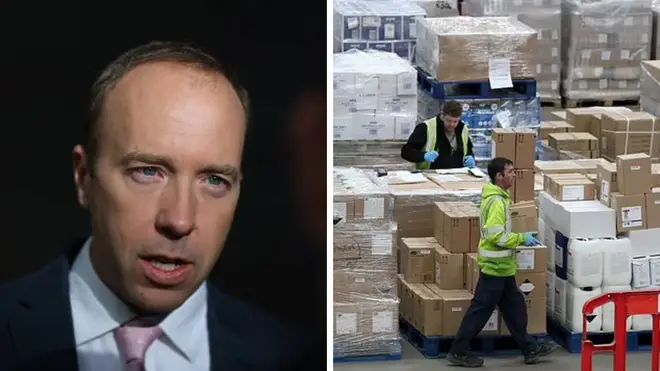 One billion items of PPE were stuck in a warehouse with only one door, Matt Hancock has said