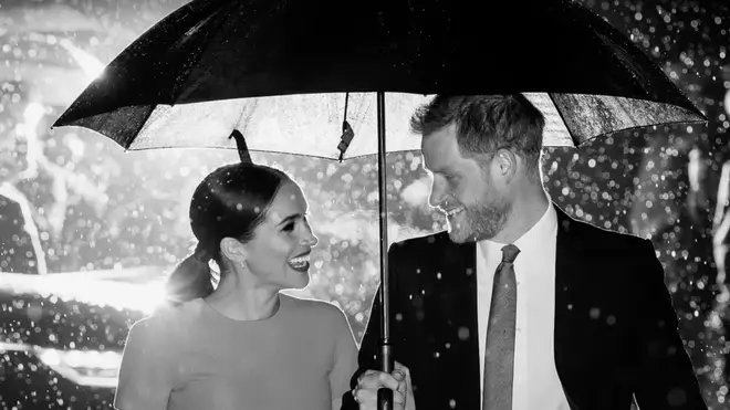 Harry and Meghan in the trailer