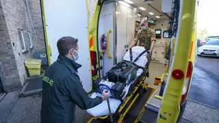 Military personnel supporting ambulance services during the Covid pandemic