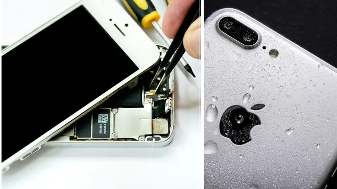 Stock image of a phone being repaired.