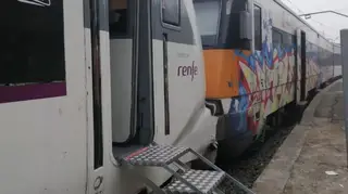 The two trains crashed on the outskirts of Barcelona