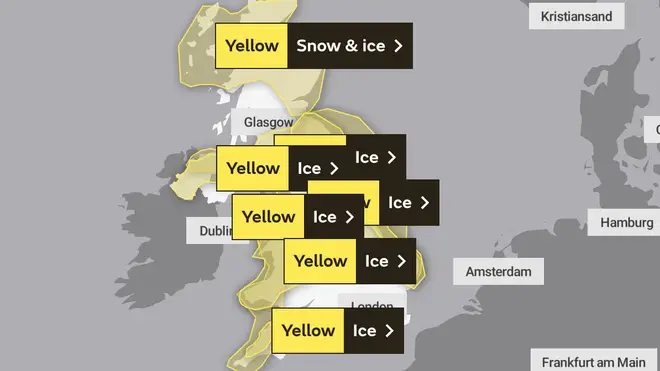 Yellow warnings have been issued throughout the UK