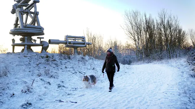Snow fell across parts of England, including Durham