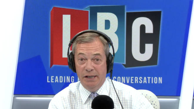 Nigel Farage in the LBC studio
