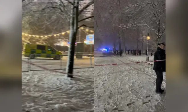 Police presence outside of Hyde Park Winter Wonderland