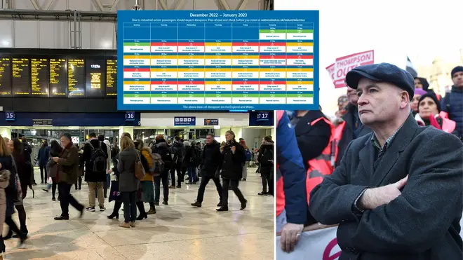Calendar of chaos: strike action is set to impact the rail network throughout December and January