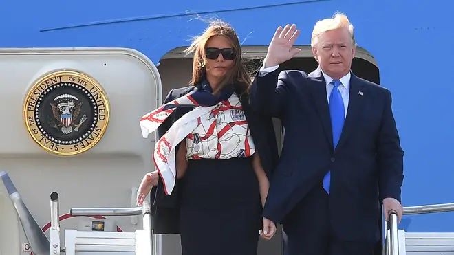 U.S. President Trump arrives in the UK for his state visit