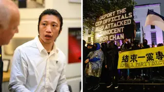 The beating of Bob Chan (L) has sparked protests
