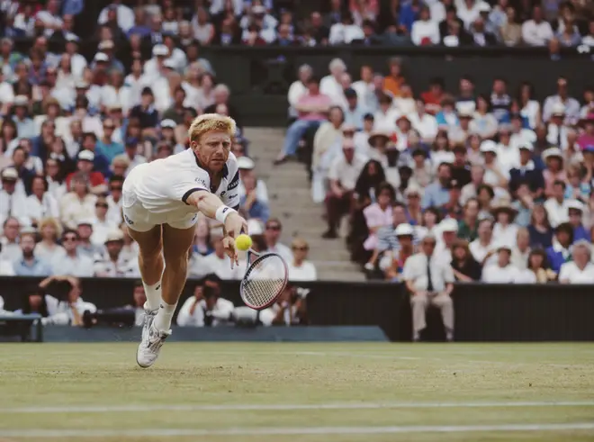 Becker playing at Wimbledon in 1994