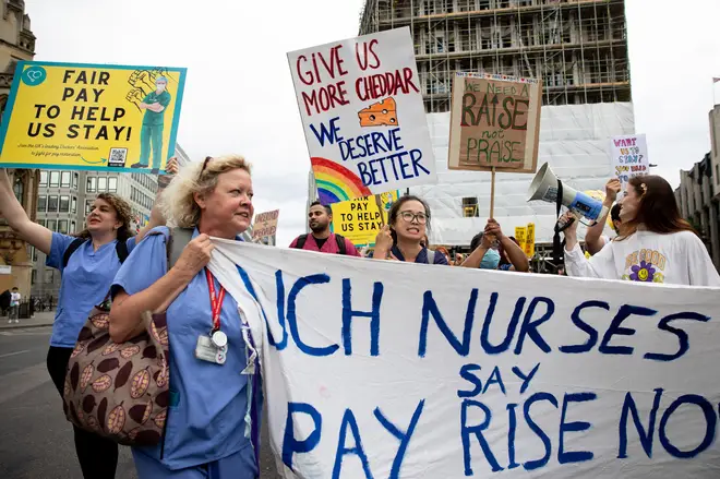 Nurses marched on Downing Street earlier this year