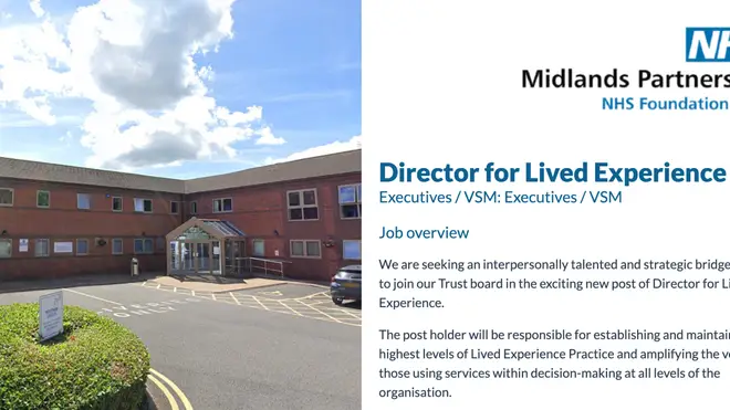 An NHS trust is advertising for a 'director for lived experience'