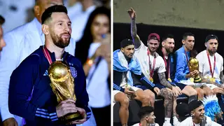 Messi was nearly hit by an overhead line while celebrating Argentina's World Cup win