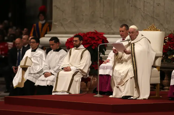 Pope Francis leads mass on Christmas Eve