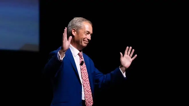 Farage appears on stage in Melbourne, Australia three months ago