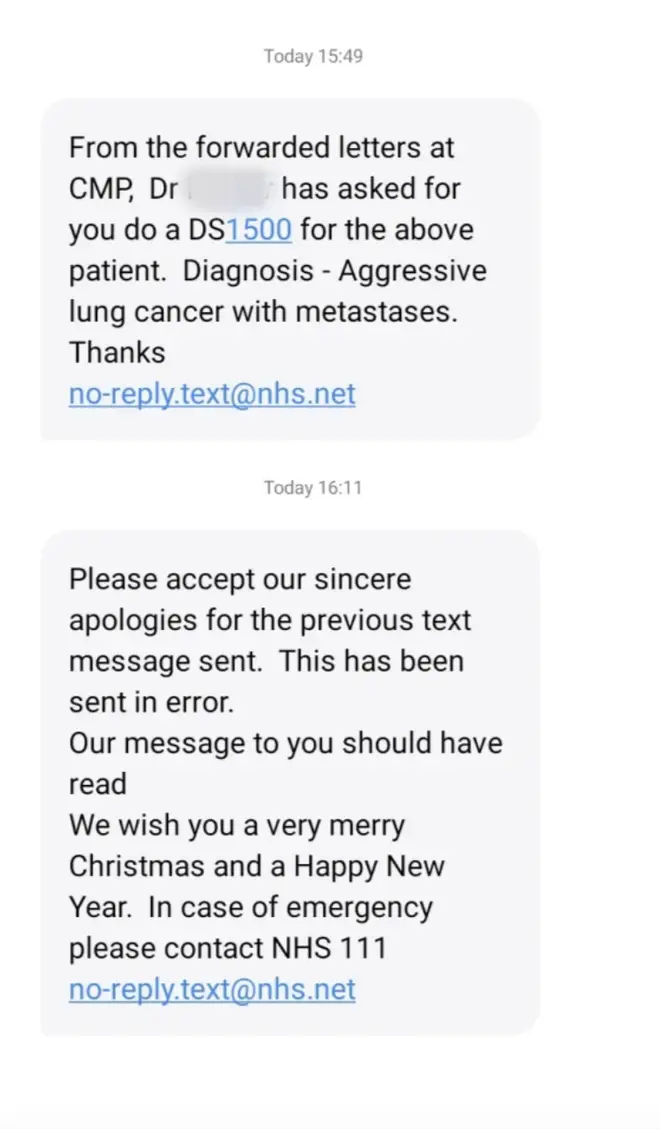 The text messages patients received.