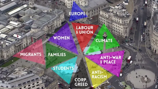 How the protest will be split in Trafalgar Square
