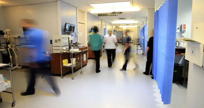 Staff on a hospital ward, October 3, 2014.