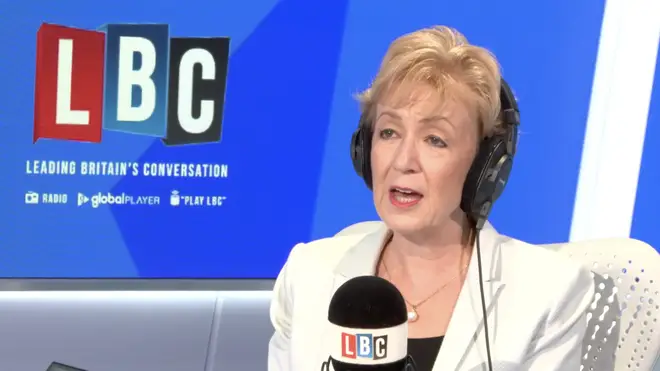 Conservative leadership candidate Andrea Leadsom in the LBC studio