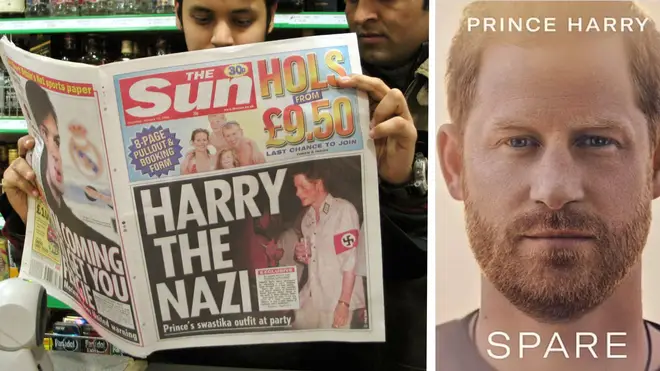 Harry claims his brother Prince William and Kate Middleton encouraged him to wear the Nazi costume in 2005.