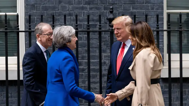 President Donald Trump met with Prime Minister Theresa May at 10 Downing Street