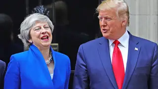 President Trump met the Prime Minister in Downing Street.