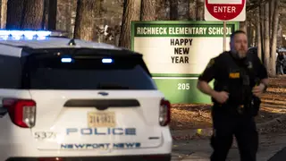 Police respond to a shooting at Richneck Elementary School in Newport News, Virginia