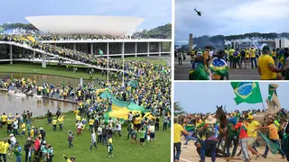 Police clashed with protestors in capital Brasilia today