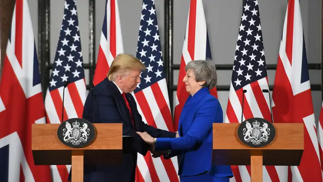 The President spoke at a joint US-UK press conference.