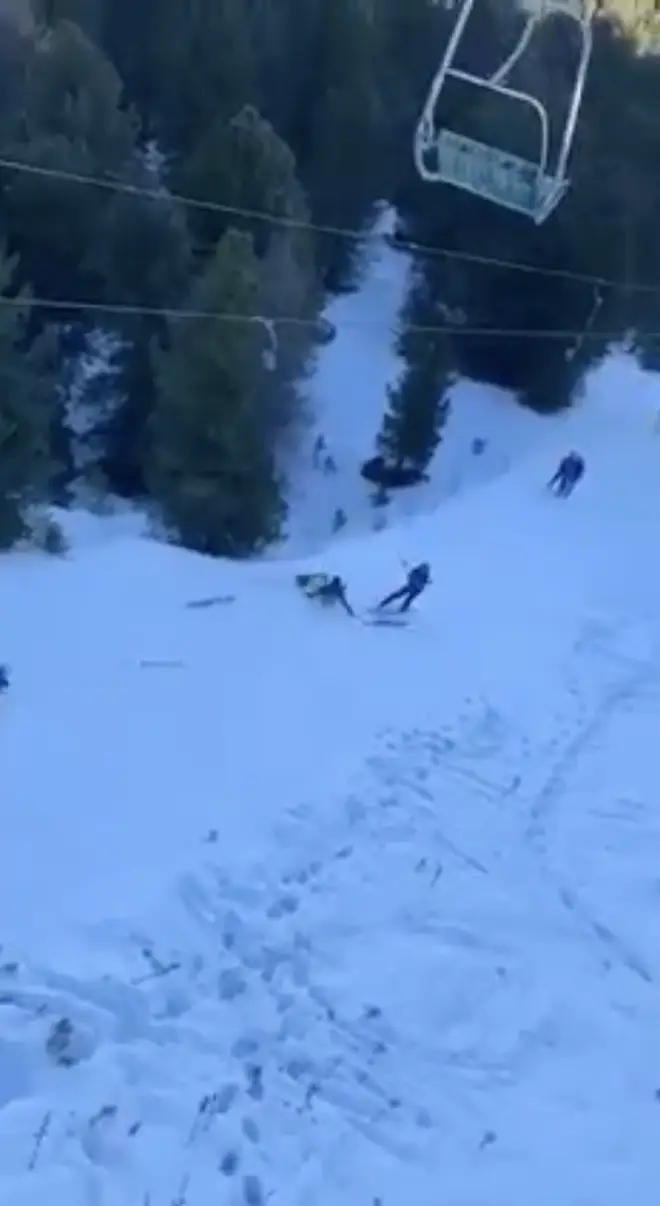 The 18-year-old Hungarian skier sled the scene