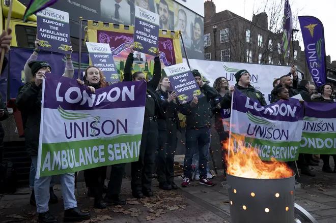 Ambulance workers, paramedics and call handlers on strike last month