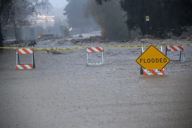 The area remains on alert after extreme weather swept the area, triggering potential mudslides.