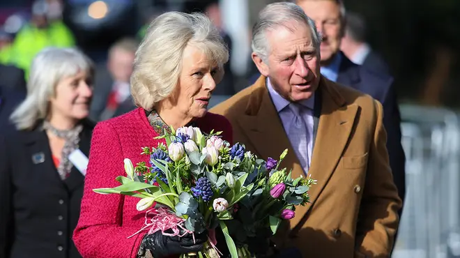 Queen Consort Camilla and King Charles on royal walkabout