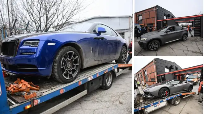 Several luxury cars have been seized from social media personality Andrew Tate's property in Bucharest by authorities, according to a journalist at the scene.