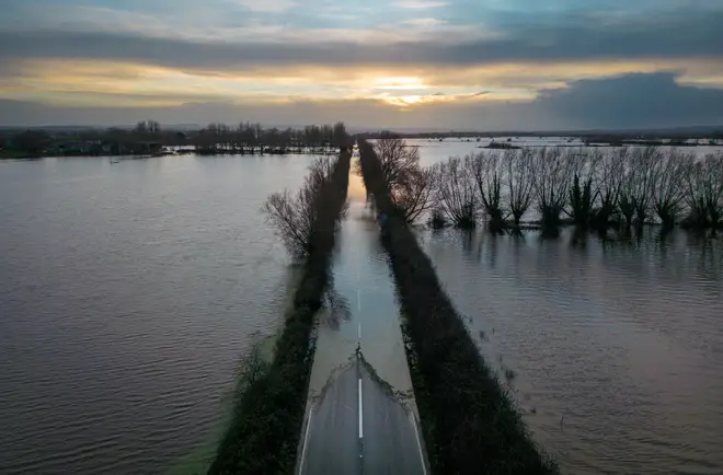 Flooding in Somerset on Sunday