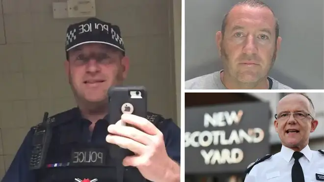 PC David Carrick (main and top right) earned at least £60k while in custody as Met chief Mark Rowley pledges a 'ruthless' review of office abuse claims