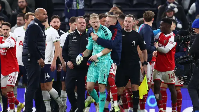Ramsdale was attacked by a fan during the North London derby