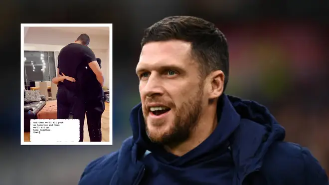 A video posted to social media shows the touching moment sacked Cardiff City boss Mark Hudson was consoled by his children after telling them he'd lost his job as manager.