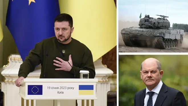 Zelensky has appealed to German Chancellor Olaf Scholz to send tanks to Ukraine