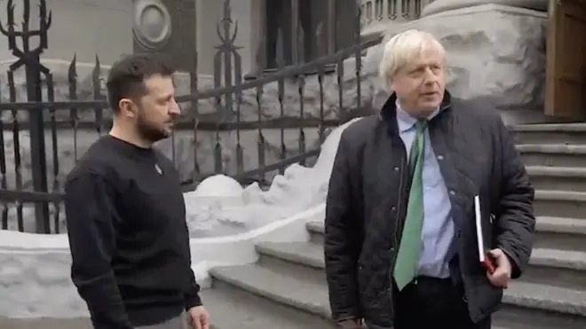 Johnson met with Zelensky at the presidential palace in Kyiv